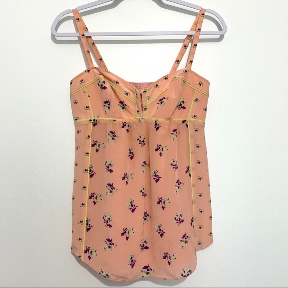 Rebecca Taylor 100% Silk Floral Tank Top Size 6